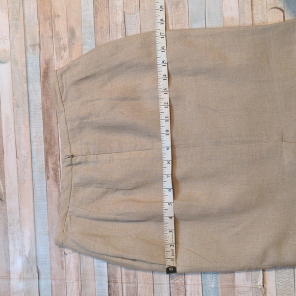 Vintage lined linen skirt light khaki - Picture 7 of 16